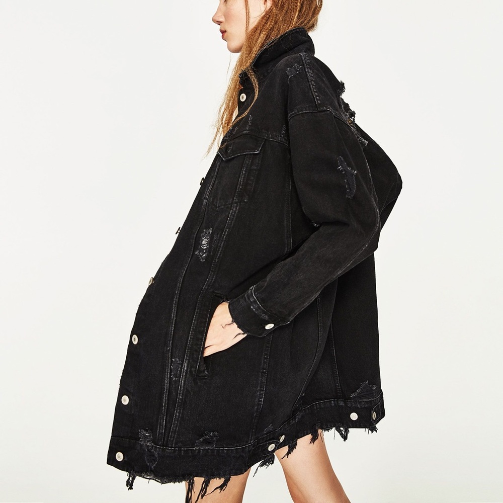 Zara TRF Long Denim Jacket